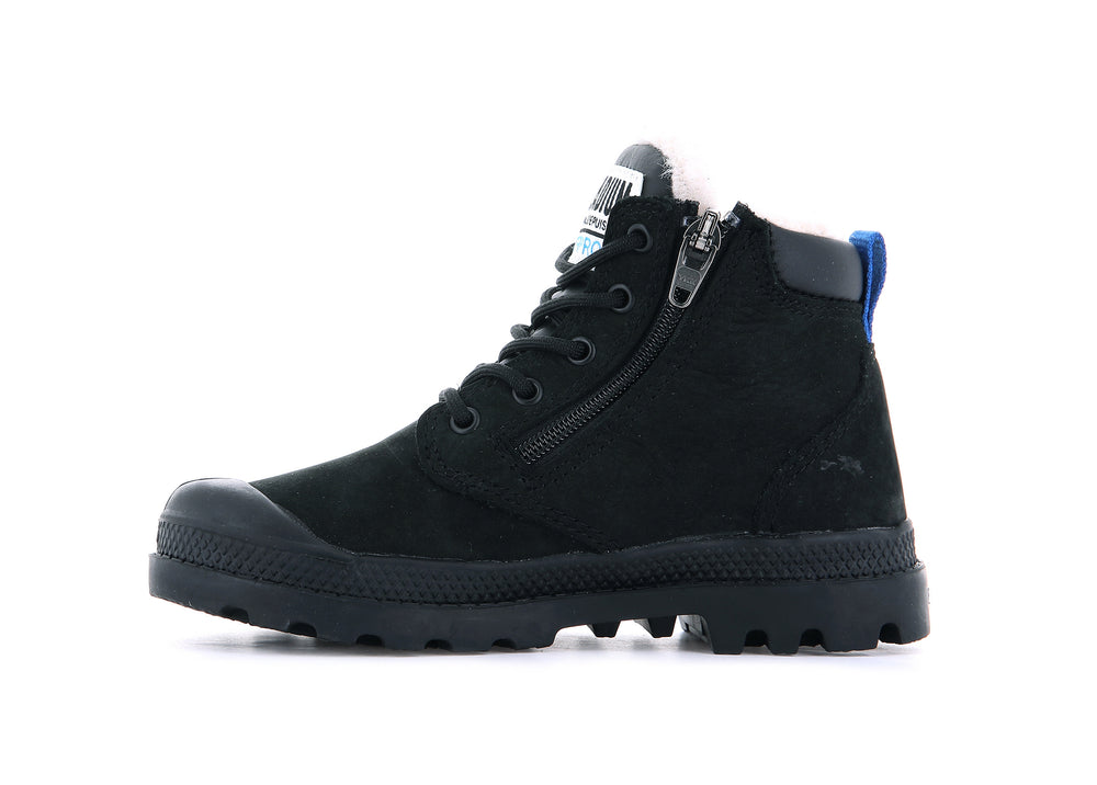 Botas Palladium PAMPA HI CUFF WPS OZ Niños Negras | Costa Rica-75904